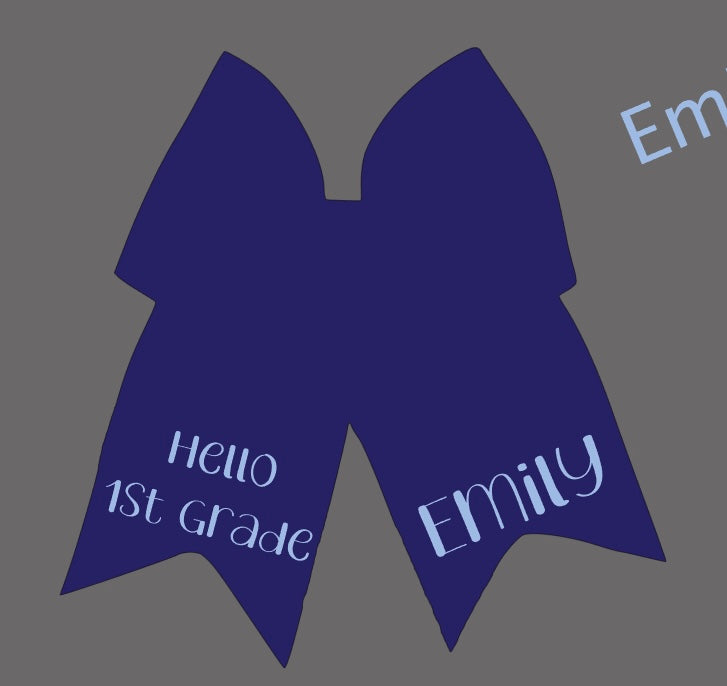 Cheer style hair bow “Hello 1st Grade”