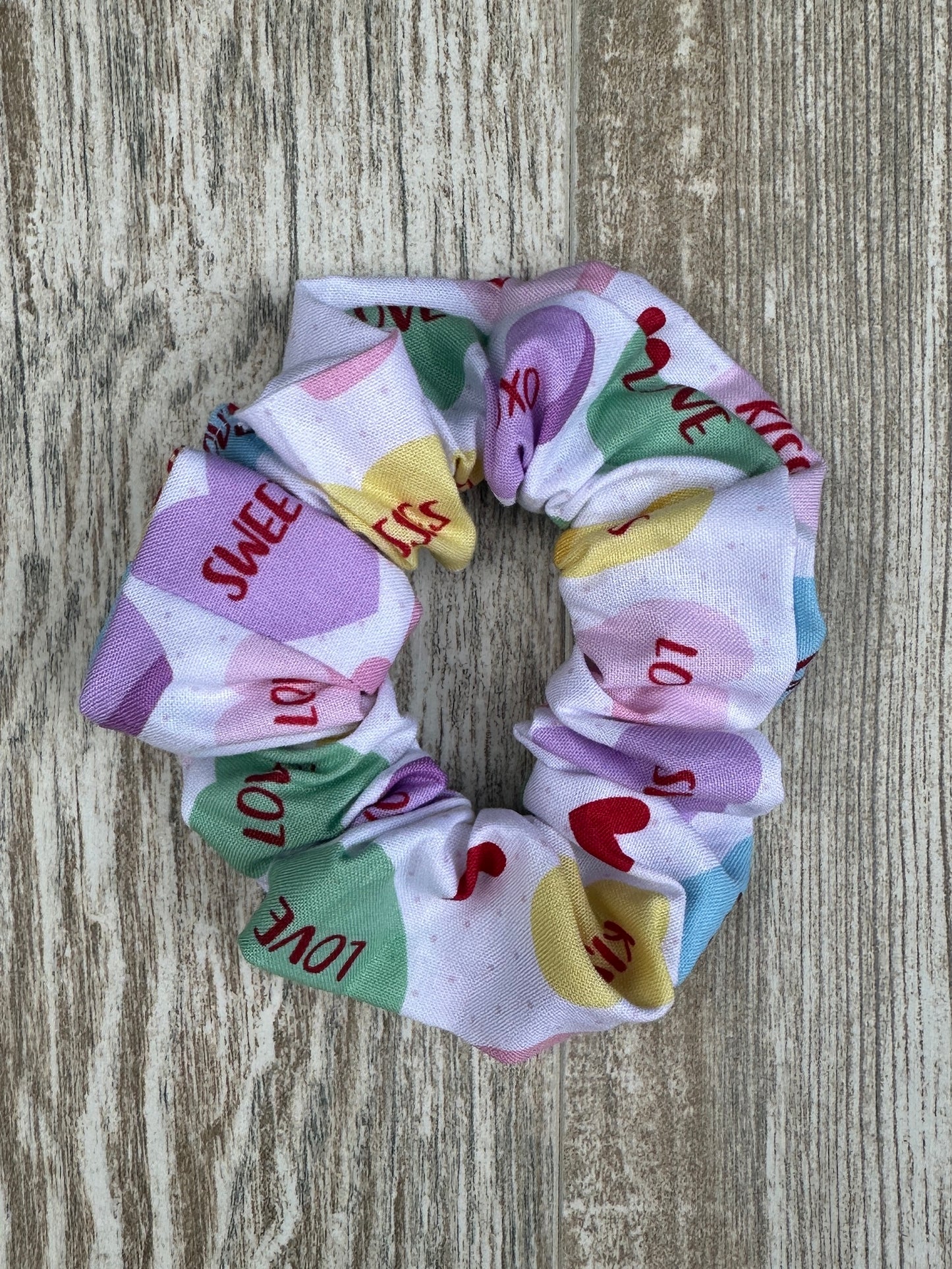 Candy Hearts Scrunchie